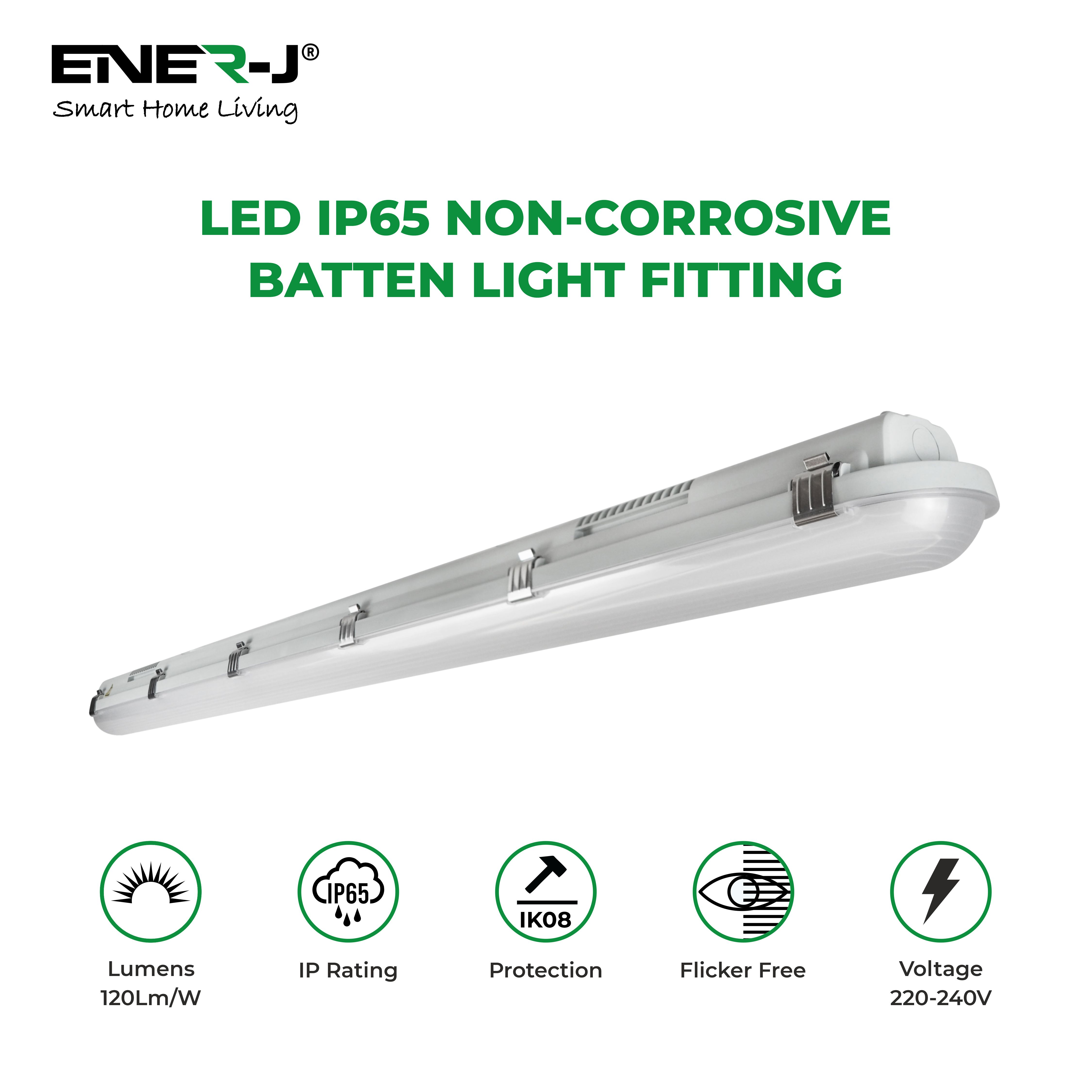 5ft Waterproof LED Batten light Linear Tube Non Corrosive Replacement Twin IP65 